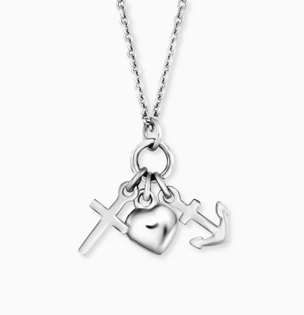 Engelsrufer Herzengel Kette Glaube, Liebe & Hoffnung Silber