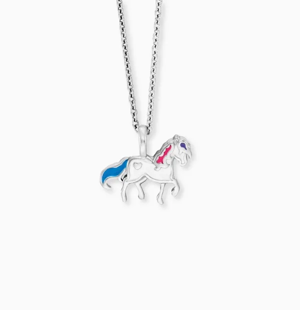 Engelsrufer Kinderkette Mädchen Silber Mit BraunEM Pferd Anhänger Hen-HORSE