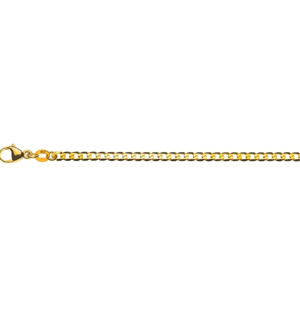 Panzerkette extraflach diamantiert 18 Karat Gelbgold