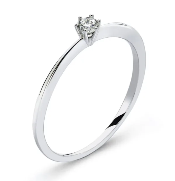 Solitär Ring 6-Griff-Fassung Weissgold 18 Karat RSO205