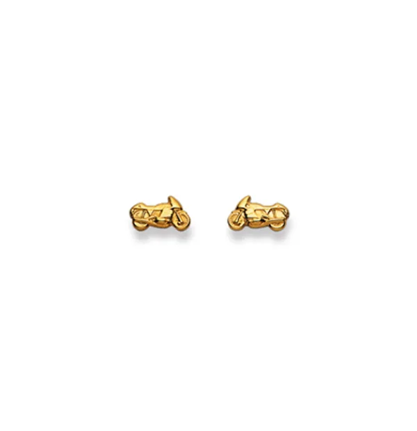 Motorrad Ohrstecker 18 Karat Gold