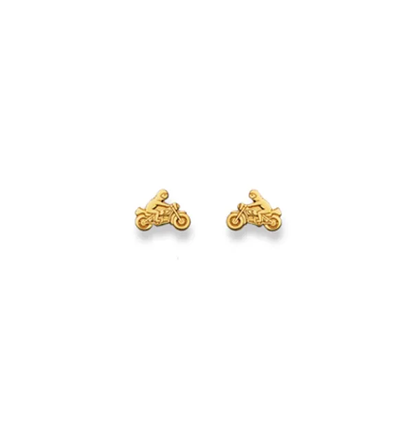Motorrad Ohrstecker 18 Karat Gold 40-1911