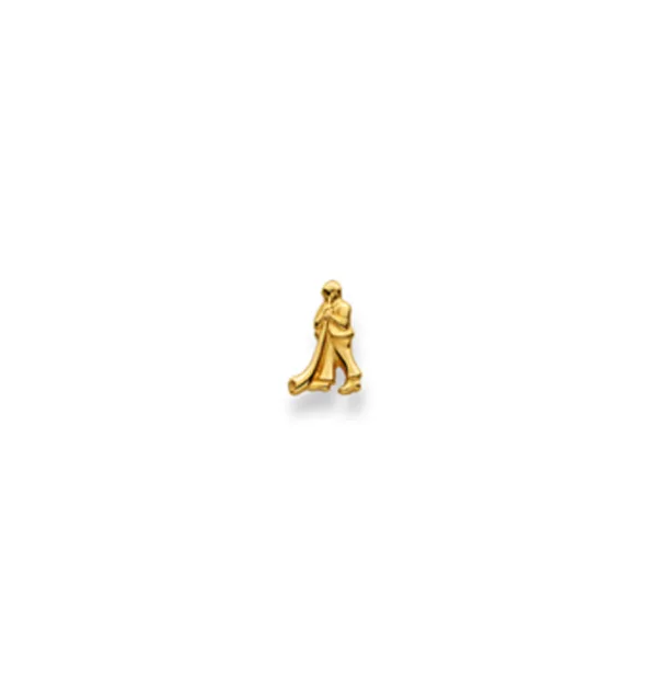Alphornbläser  Ohrstecker Einzel 18 Karat Gold