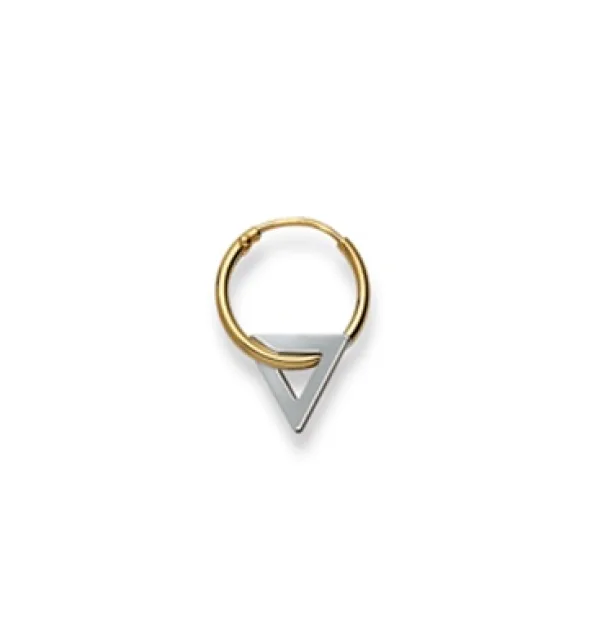 Creolen Einzel 18 Karat Gold Bicolor