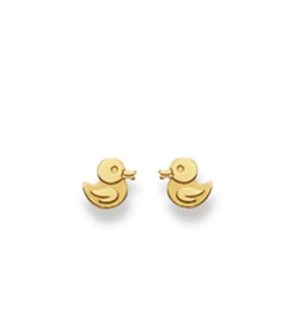 Ente Ohrstecker 18 Karat Gold 35-1915