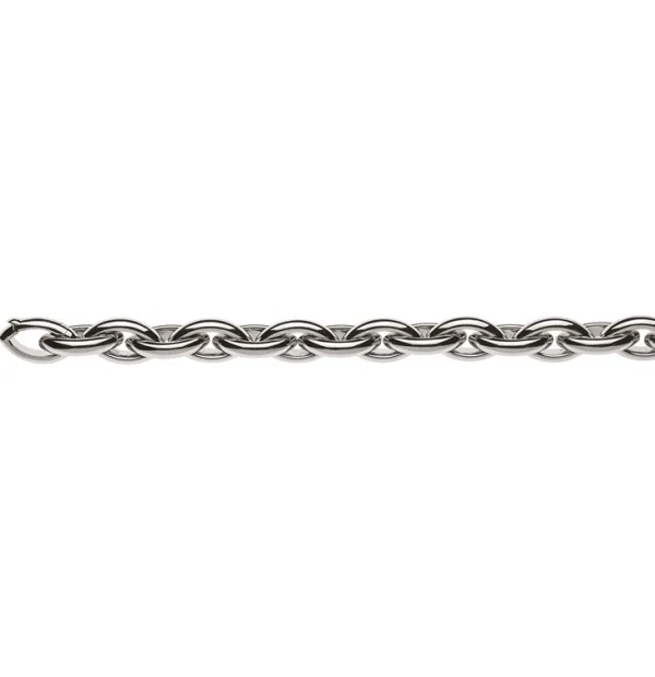 Navettekette 18 Karat Weissgold Handarbeit 3/4 massive
