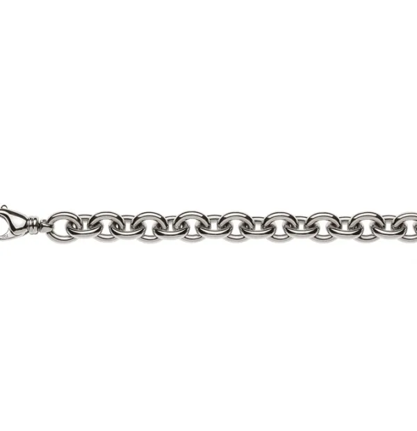 Ankerkette oval 18 Karat Weissgold Handarbeit 3/4 massive 11mm