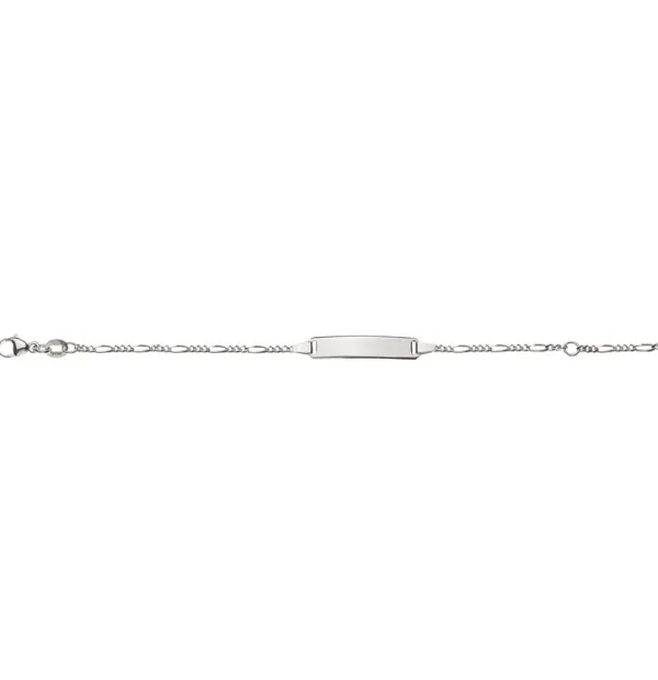 Gravurarmband Figaro 3+1 18 Karat Weissgold