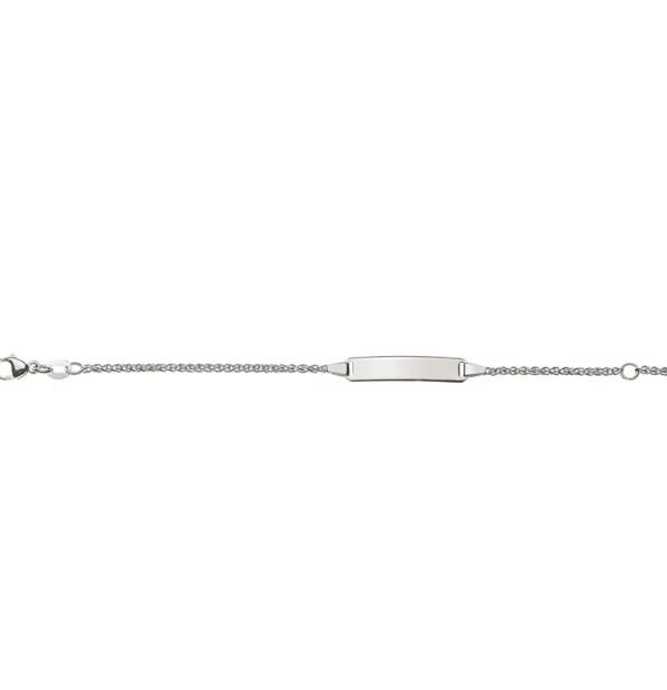 Gravurarmband Zopf 18 Karat Weissgold