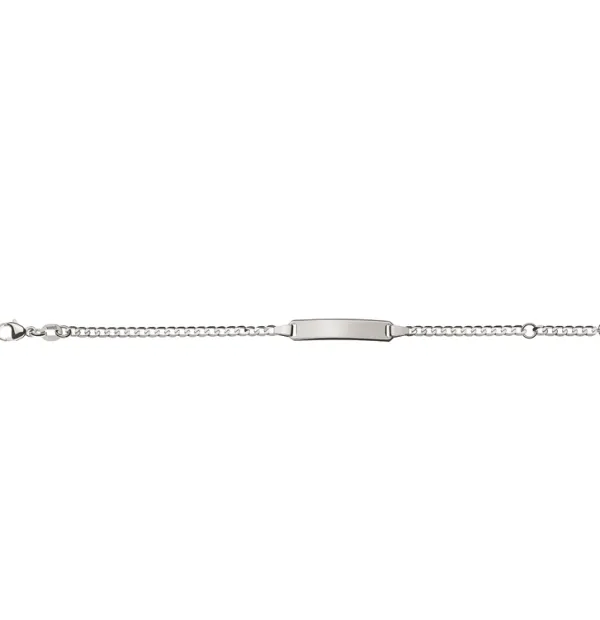 Gravurarmband Panzer extraflach diamantiert 18 Karat Weissgold