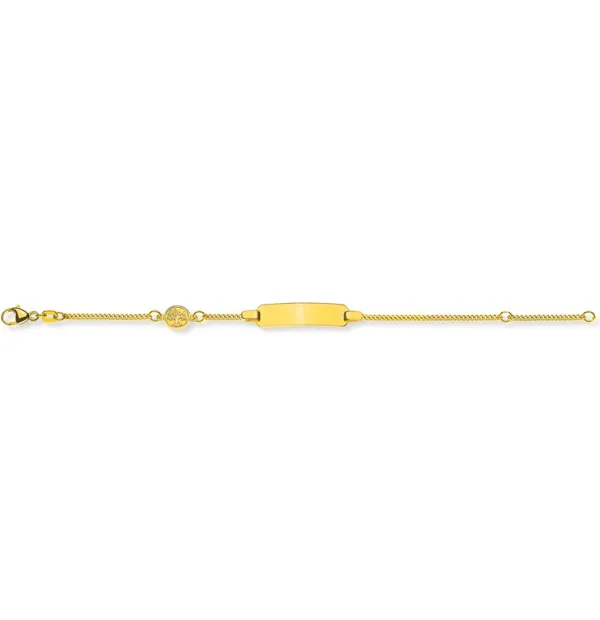 Gravurarmband Panzer diamantiert 18 Karat Gelbgold Lebensbaum