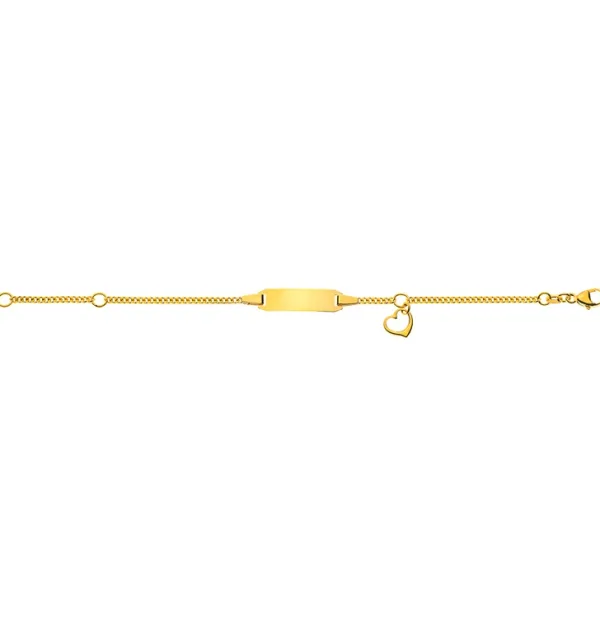 Gravurarmband Panzer 18 Karat Gelbgold Herz