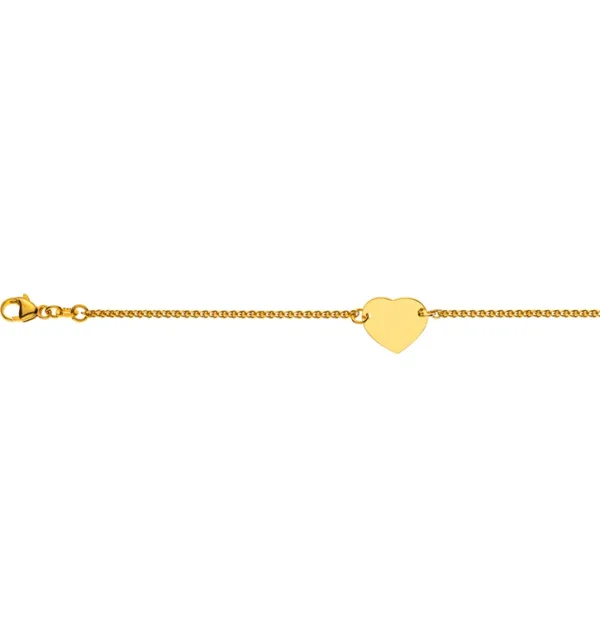 Gravurarmband Zopf 18 Karat Gelbgold Herz