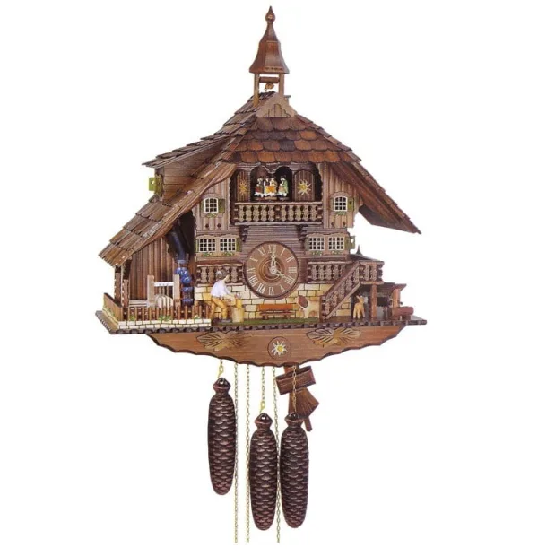 Kuckuck Mechanisch 8 Tagewerk mit 1/2 Std. und Stundenruf. Musik.