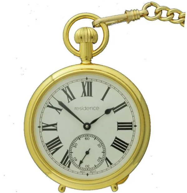 Residence Taschenuhr mechanisch Rückseite Deckel mit Stellfüssen