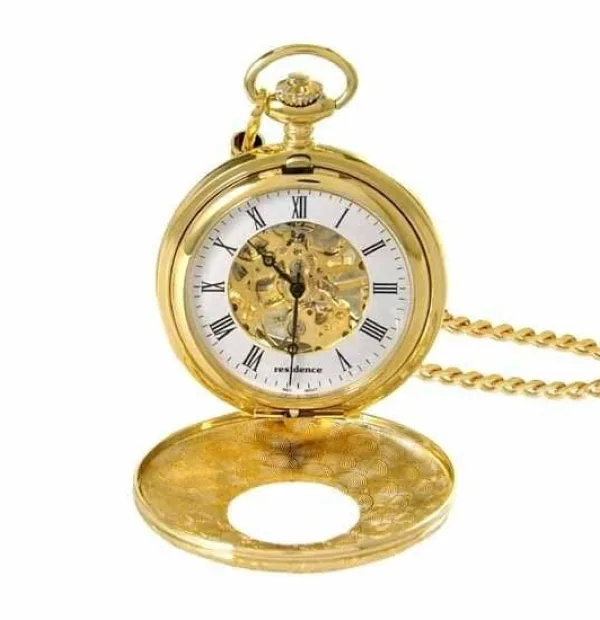 Residence Taschenuhr Mechanische Doppeldeckel beidseitig Glasabdeckung