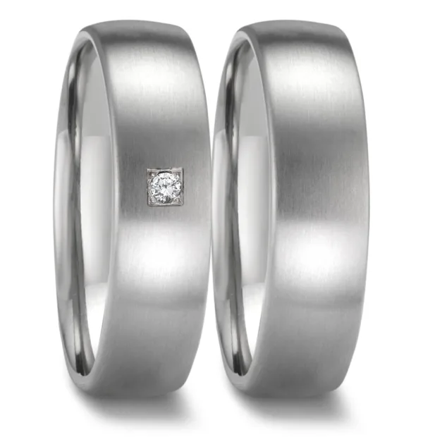 Partnerring aus Zirkonium mit Diamanten 52672/001/DF5