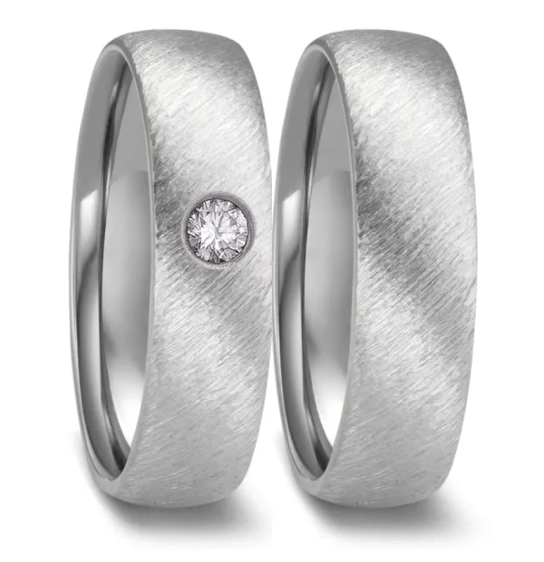 Partnerring aus Zirkonium mit Diamanten 52672/009/DA5
