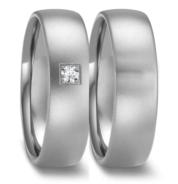 Partnerring aus Zirkonium mit Diamanten 52672/B06/DF5