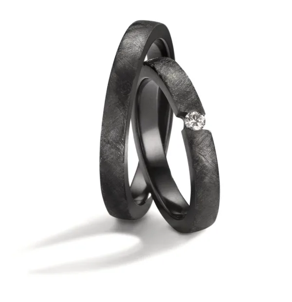 Partnerring aus Zirkonium mit Diamanten 52673/023/005