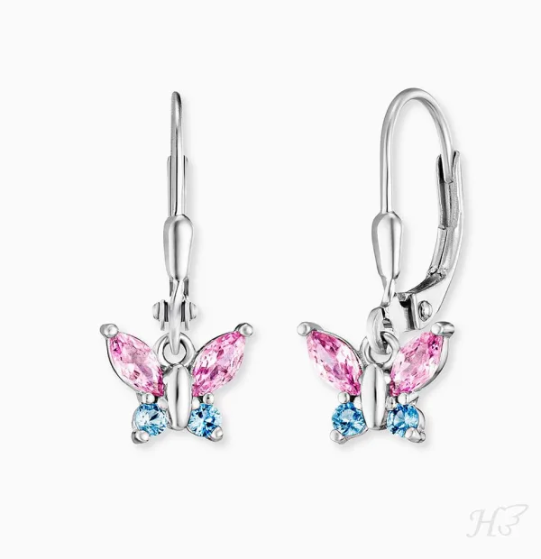 Engelsrufer KinderOHRHÄNGER Mädchen Schmetterling Mit Zirkonia Multicolor