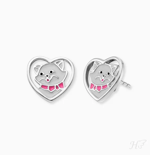 Engelsrufer KinderOhrstecker Mädchen Katze Mit Emaille Multicolor