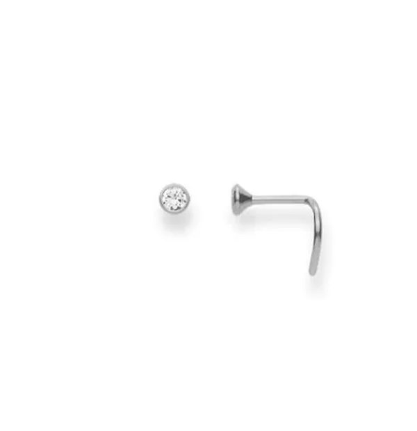 Nasenstecker 18 Karat Weissgold mit Zirkonia 23-1920S