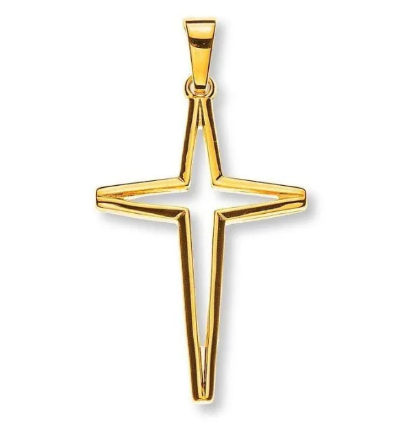 Kreuz Gelbgold 750/18 Karat offen