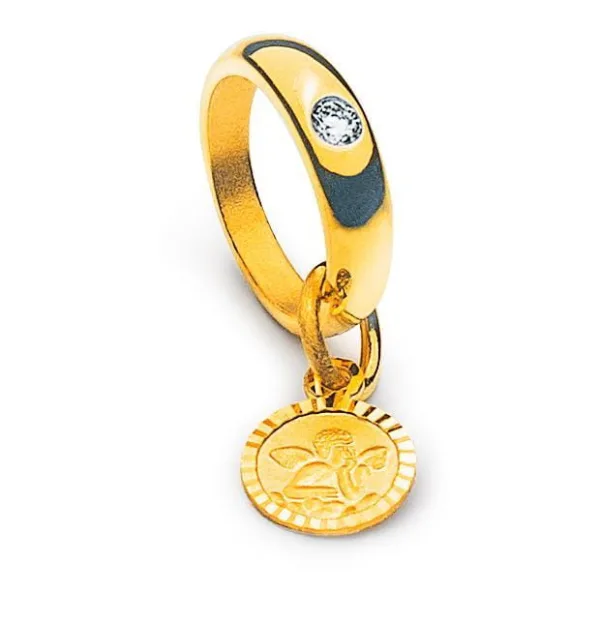 Taufring Gelbgold 18 Karat mit Brillant