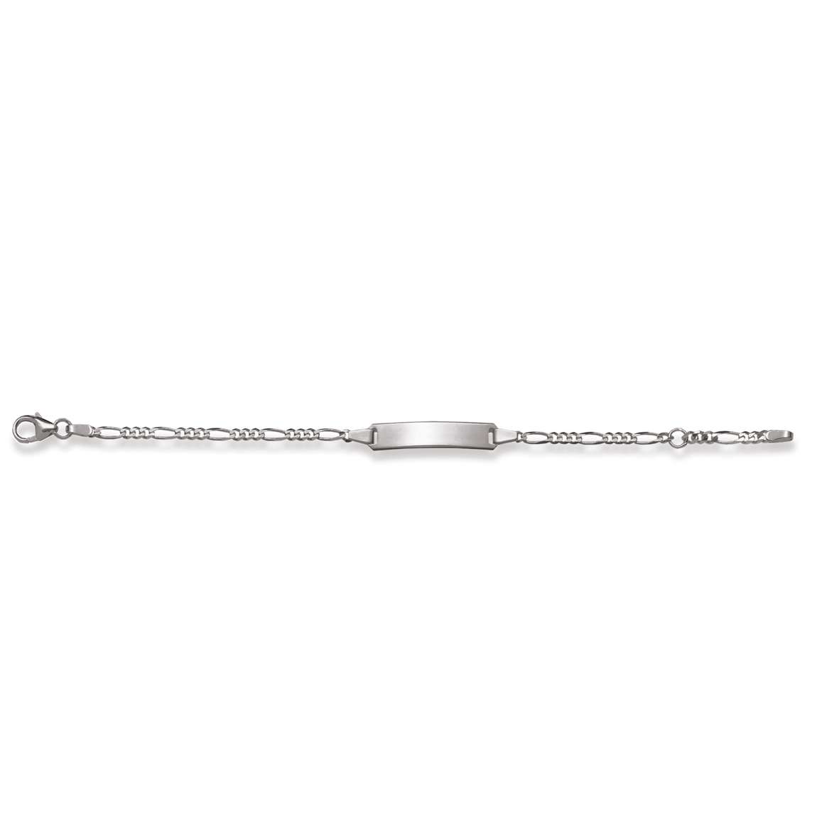 Plaketten-Armband Figaro Weissgold 585 ca. 2.4 mm 14 cm